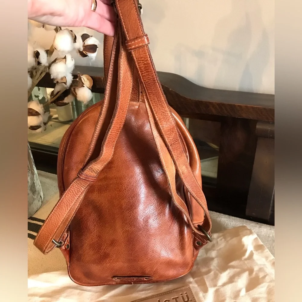 NWOT Bed Stu Leather Dominque Backpack Cognac DD Retail $235
